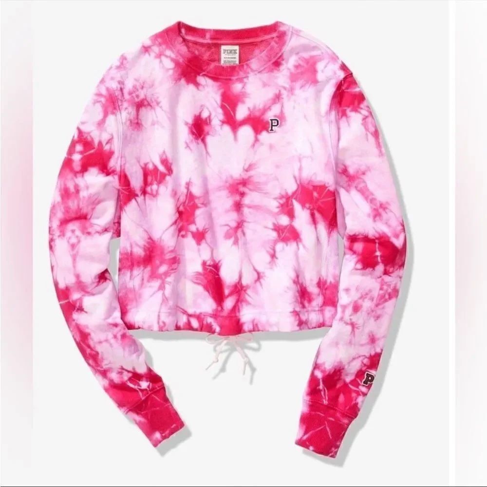 Victoria’s Secret Tie Dye Pink Crewneck Sweatshirt (no drawstring included)